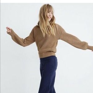 Madewell tan wool ballon sleeve sweater